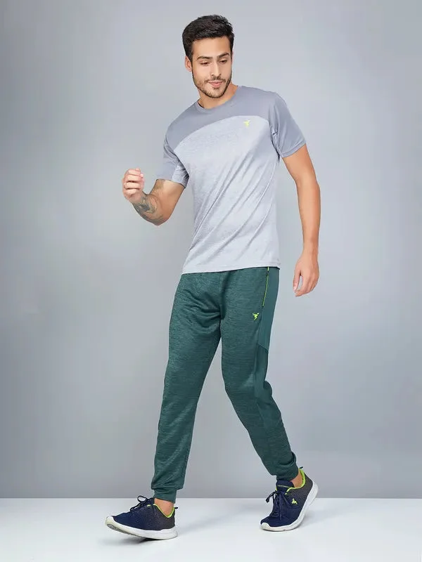 Men Melange Slim Fit Trackpants with TECHNO DRY