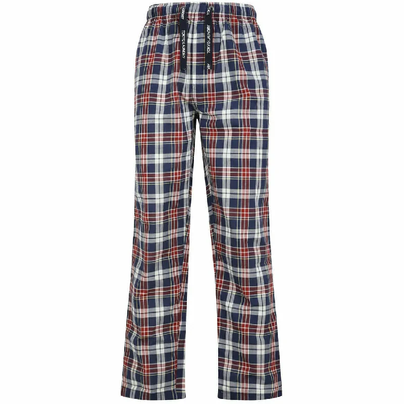 Tokyo Laundry Summon Checked Mens Lounge Pants - Red