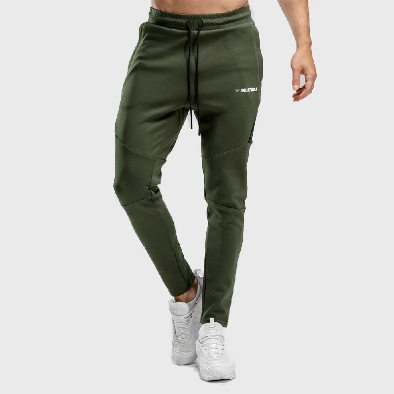 Warrior Jogger Pants - Olive with Black Panel